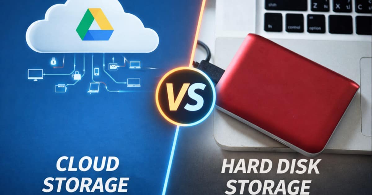 Cloud storage vs hard disk storage used for saving digital files