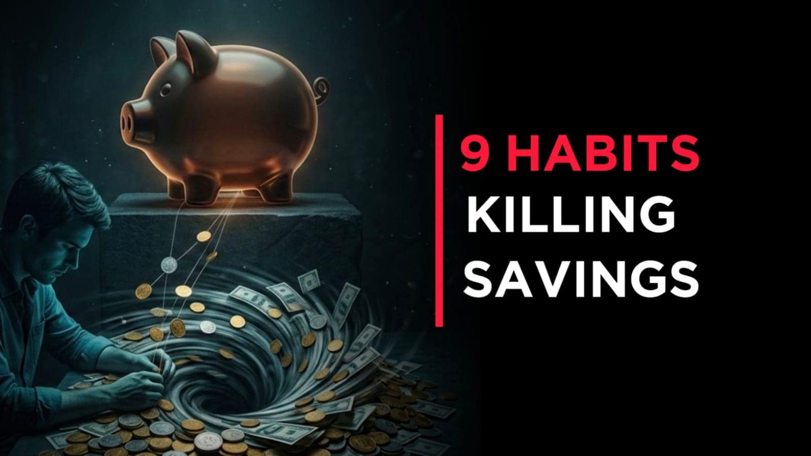 Person checking monthly expenses showing how spending habits affect Saving Money