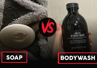 Soap or Body Wash: Which Is Better for Daily Bathing? Soap vs body wash comparison showing bar soap and liquid body wash bottles side by side