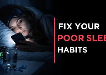Poor Sleep Habits: Daily Habits That Destroy Your Sleep Woman using phone in bed at night showing Poor Sleep Habits affecting sleep quality