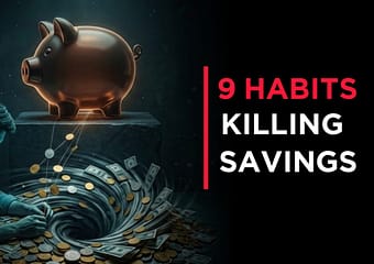 9 Spending Habits That Stop You From Saving Money Person checking monthly expenses showing how spending habits affect Saving Money