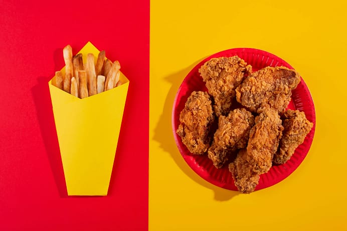 ast-food fried chicken crispy coating and frying process